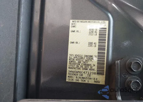 2014 Nissan Maxima 3.5 Sv z USA, uszkodzony, nr VIN 1N4AA5APXEC471238